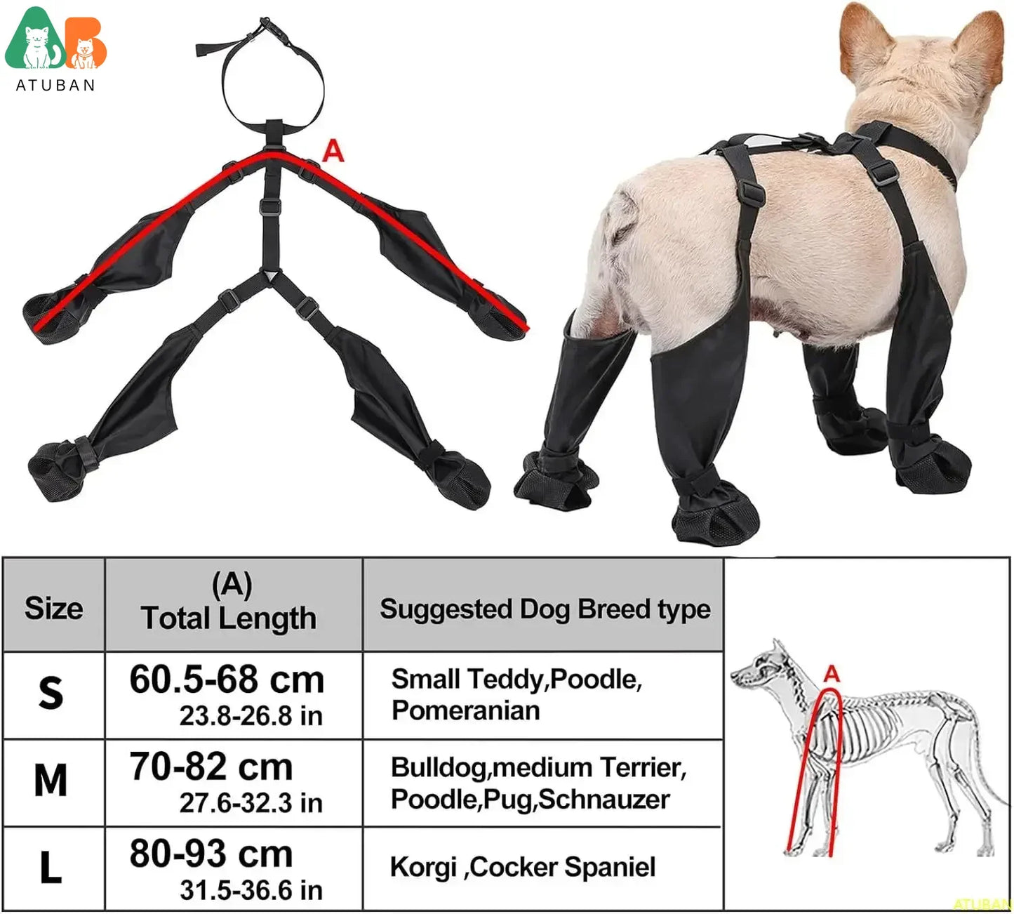 Waterproof Dog Boots Anti-Slip Dog Shoes,Pet Paw Protector, Dirty Proof and Anti Fall Dog Outdoor Walking Running