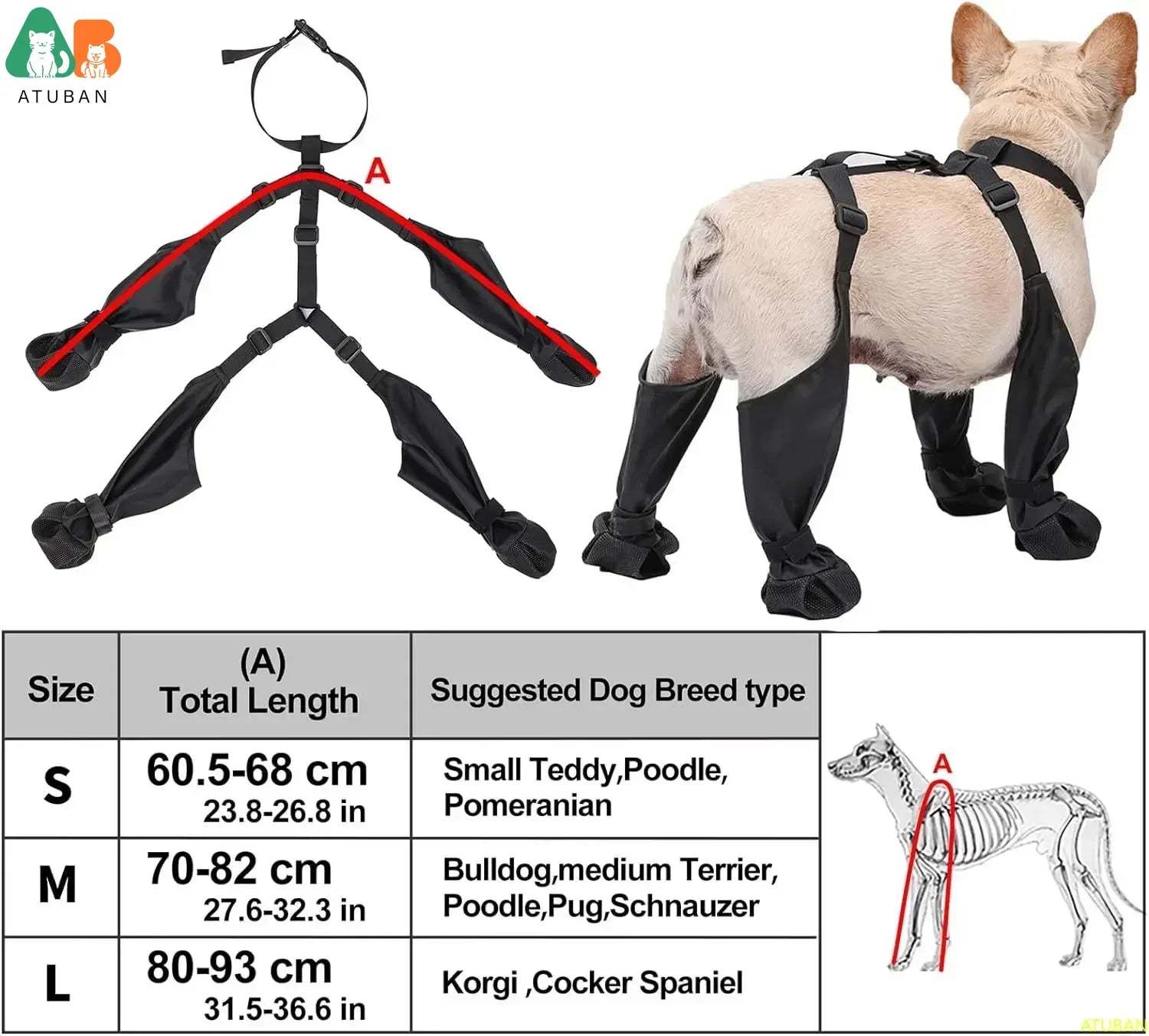 Waterproof Dog Boots Anti-Slip Dog Shoes,Pet Paw Protector, Dirty Proof and Anti Fall Dog Outdoor Walking Running