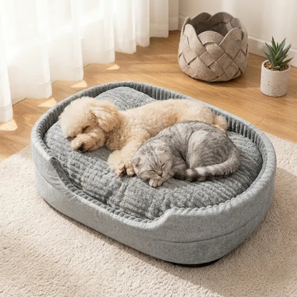 Orthopedic Dog Bed & Cat Bed, 360° Bolstered Cuddler Pet Bed with Non-Slip Bottom, Granular Sponge Soft Washable Nest Bed for Small Medium Large Dogs & Cats, Multiple Sizes
