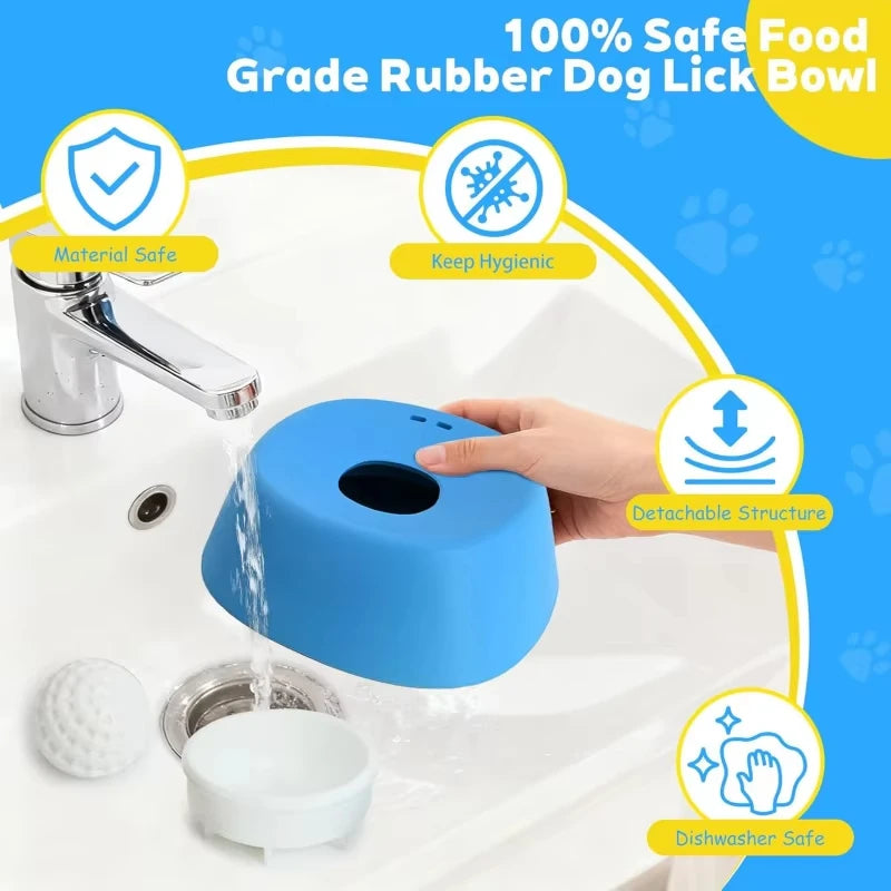 Dog Slow Feeder Bowls Anti-Slip Ball-Shaped Dog Licking Bowl for Healthy Eating Non-Slip and Anti-Chokin