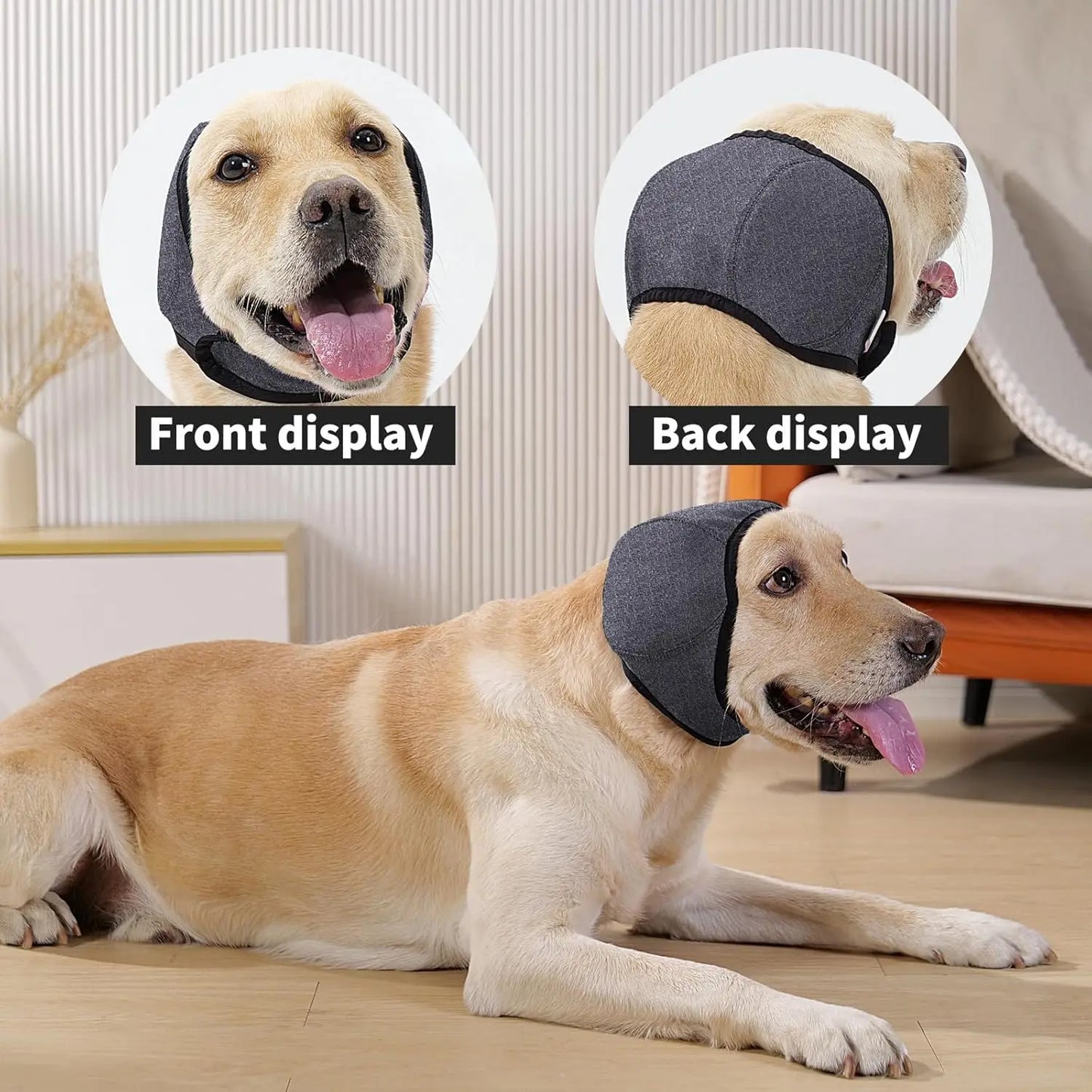 Dog Ear Protector Earmuffs Bandana for Noise Reduction and Hearing Protection Breathable Soft Material 