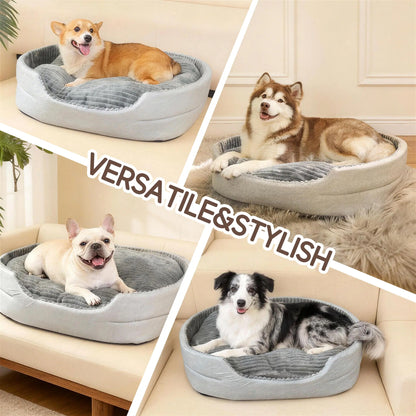 Orthopedic Dog Bed & Cat Bed, 360° Bolstered Cuddler Pet Bed with Non-Slip Bottom, Granular Sponge Soft Washable Nest Bed for Small Medium Large Dogs & Cats, Multiple Sizes