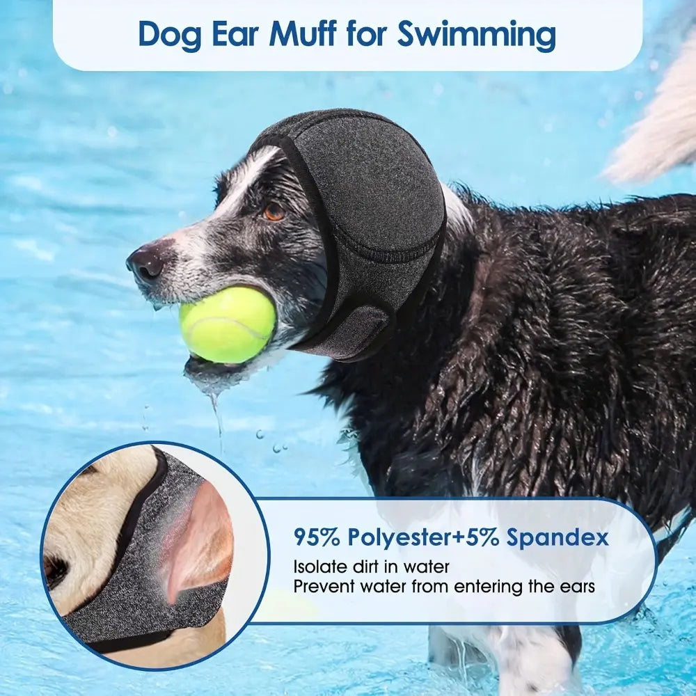 Dog Ear Protector Earmuffs Bandana for Noise Reduction and Hearing Protection Breathable Soft Material 