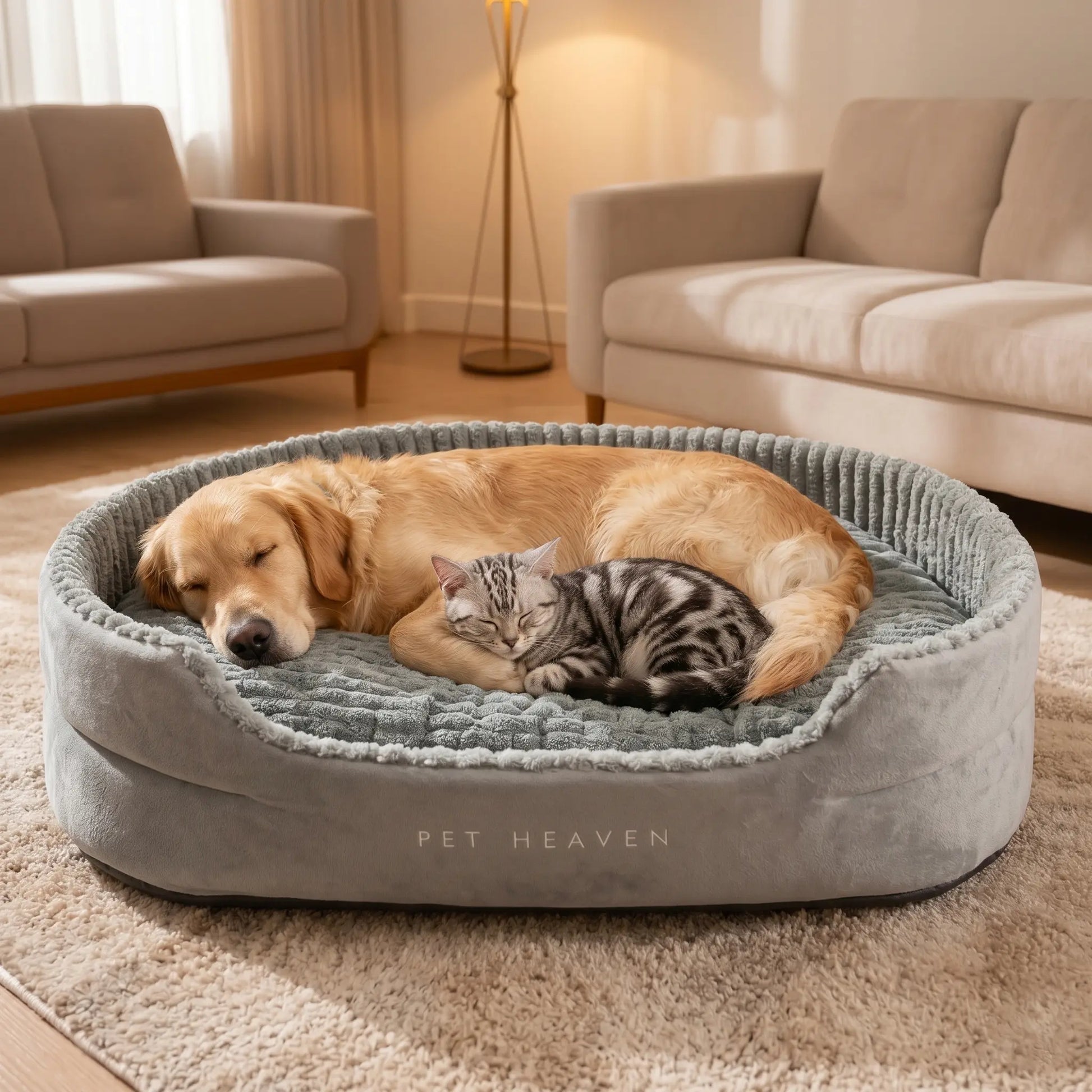Orthopedic Dog Bed & Cat Bed, 360° Bolstered Cuddler Pet Bed with Non-Slip Bottom, Granular Sponge Soft Washable Nest Bed for Small Medium Large Dogs & Cats, Multiple Sizes