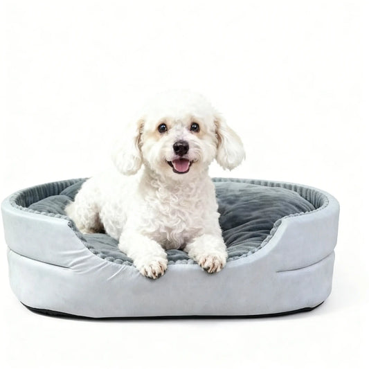 Orthopedic Dog Bed & Cat Bed, 360° Bolstered Cuddler Pet Bed with Non-Slip Bottom, Granular Sponge Soft Washable Nest Bed for Small Medium Large Dogs & Cats, Multiple Sizes